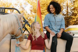 lesbian couple finding time to ride horses together in Katy, TX 77494