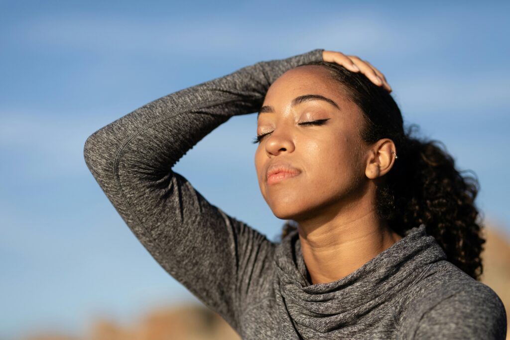 A woman exploring connection to self. Represents how to rebuild intimacy in a relationship in Texas